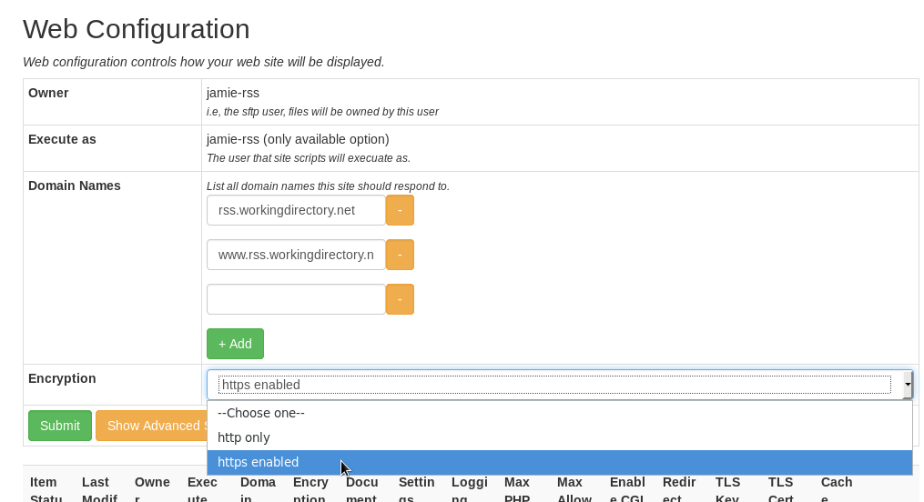 https configuration